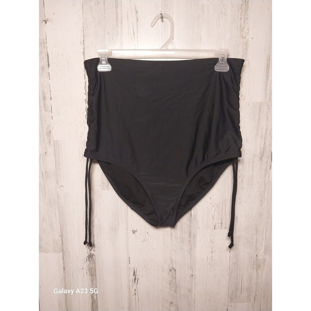 Swim By Cacique Women's Size 14 Black Ruched Swim Bottoms